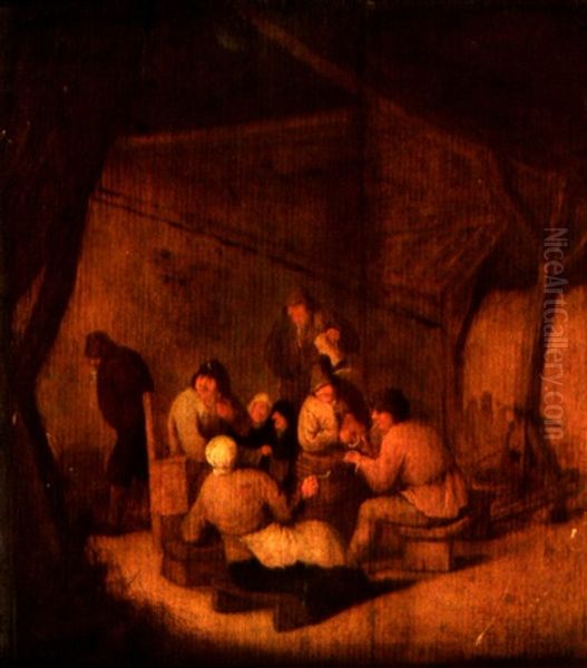 Tabagie Dans Une Auberge Oil Painting by Bartholomeus Molenaer