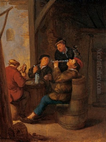 Zechende Bauern Im Wirtshaus Oil Painting by Bartholomeus Molenaer