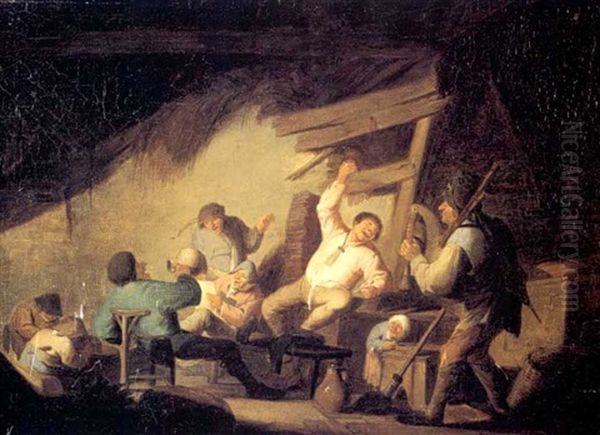 Scene De Taverne Oil Painting by Bartholomeus Molenaer