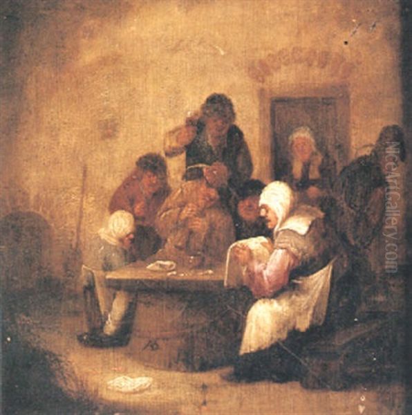 Kroginterior Oil Painting by Bartholomeus Molenaer