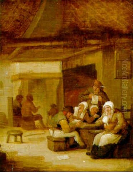 Boors Merrymaking In A Tavern Oil Painting by Bartholomeus Molenaer