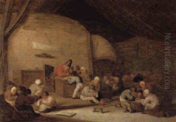 Eine Dorfschule Oil Painting by Bartholomeus Molenaer