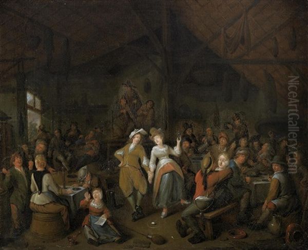 The Egg Dance Oil Painting by Jan Jacobsz Molenaer