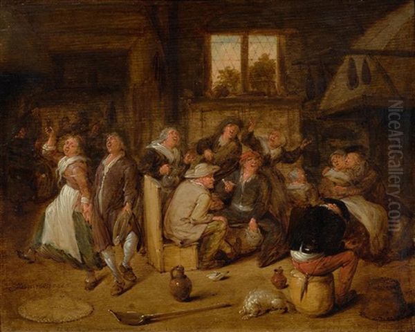 Tavern Scene Oil Painting by Jan Jacobsz Molenaer