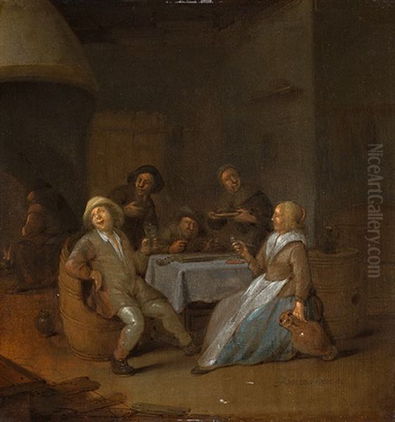 Taverne Mit Bauern Am Tisch Oil Painting by Jan Jacobsz Molenaer