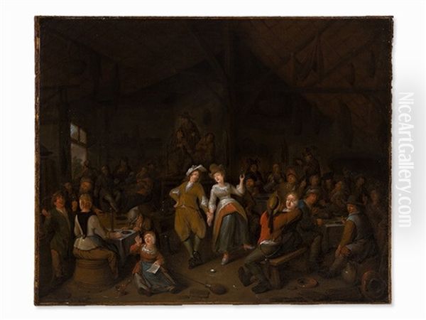 The Egg Dance Oil Painting by Jan Jacobsz Molenaer