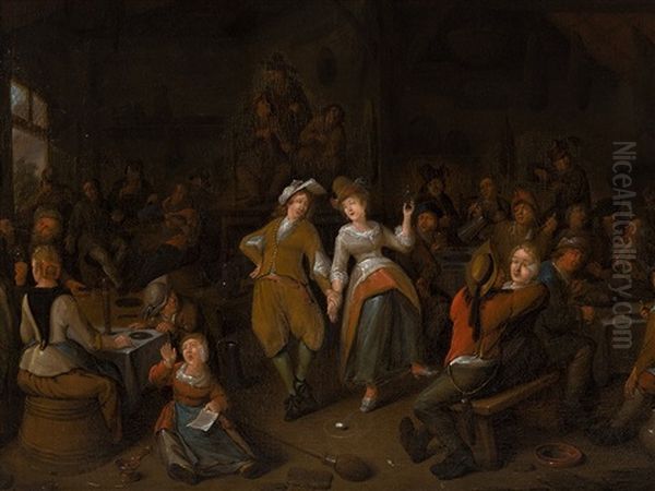 The Egg Dance Oil Painting by Jan Jacobsz Molenaer