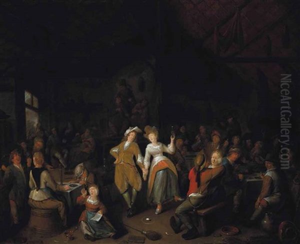 The Egg Dance Oil Painting by Jan Jacobsz Molenaer