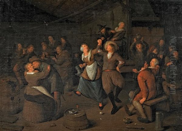 Tanzende Bauerngesellschaft Oil Painting by Jan Miense Molenaer