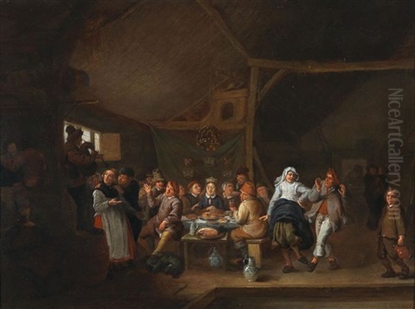 A Wedding Feast Oil Painting by Jan Miense Molenaer