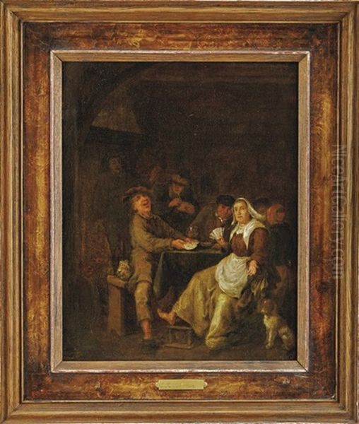 Frohliche Gesellschaft In Einer Wirtsstube Oil Painting by Jan Miense Molenaer