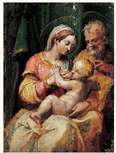 La Sainte Famille Oil Painting by Giovanni Francesco Bezzi