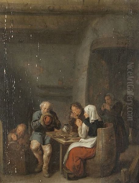 Familie Bei Tisch Oil Painting by Jan Miense Molenaer