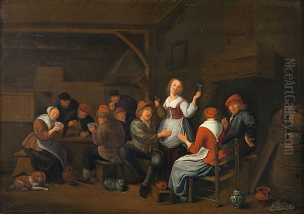 In Der Wirtshausstube Oil Painting by Jan Miense Molenaer