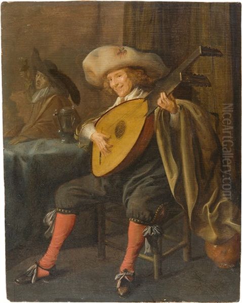 Ein Lautenspieler Oil Painting by Jan Miense Molenaer