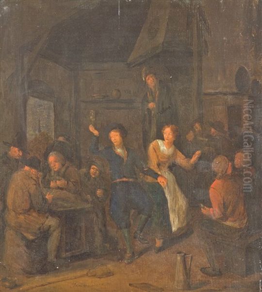 Bauerntanz In Der Taverne Oil Painting by Jan Miense Molenaer