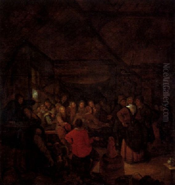 Landliche Festgesellschaft In Einer Scheune Oil Painting by Jan Miense Molenaer