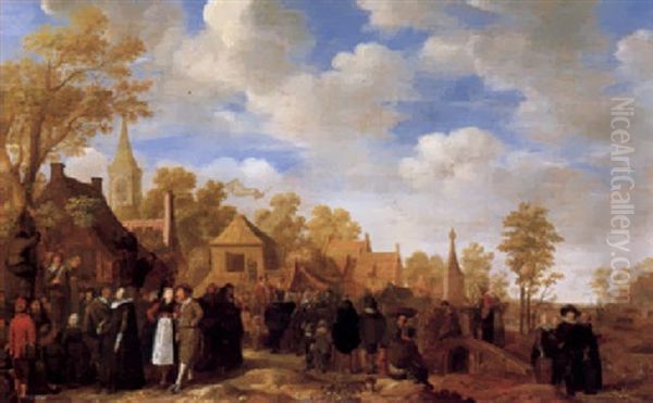 Jahrmarkt In Einem Hollandischen Dorf Oil Painting by Jan Miense Molenaer