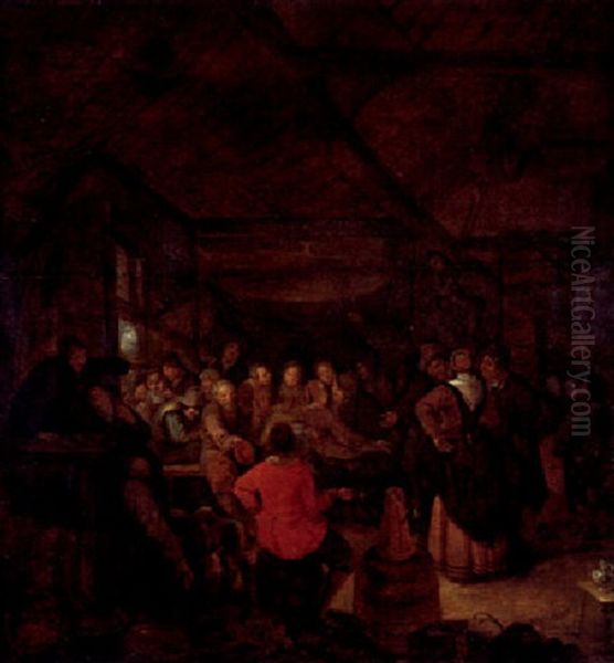 Landliche Festgesellschaft In Einer Scheune Oil Painting by Jan Miense Molenaer