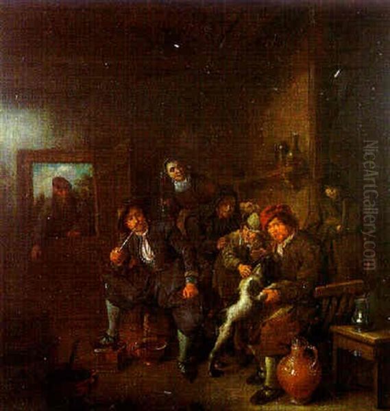 Scene D'interieur D'auberge Oil Painting by Jan Miense Molenaer