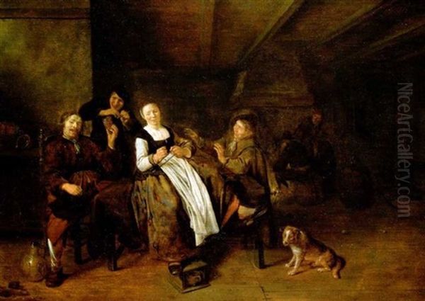 Interieur De Taverne Avec Une Joyeuse Compagnie Oil Painting by Jan Miense Molenaer