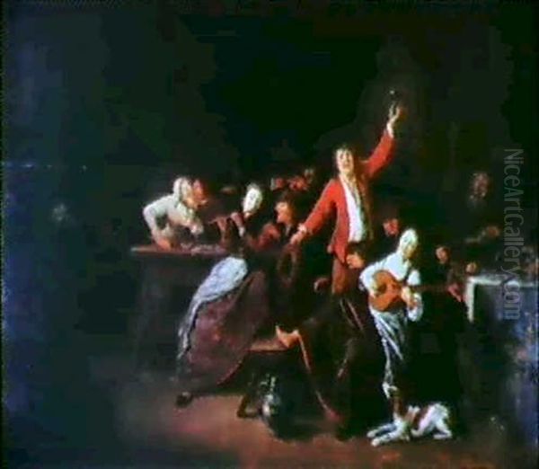 Scene De Cabaret Au Joyeux Buveur Oil Painting by Jan Miense Molenaer