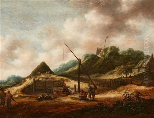 Landscape With A Well Oil Painting by Nicolaes Molenaer