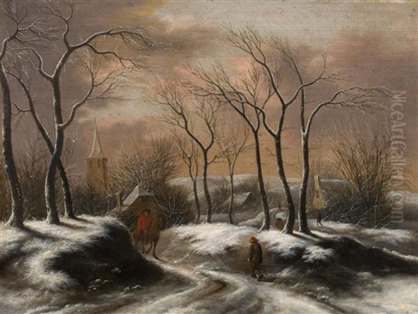 Winterlandschaft Oil Painting by Nicolaes Molenaer