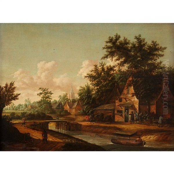 Landscape With Cottage Oil Painting by Nicolaes Molenaer