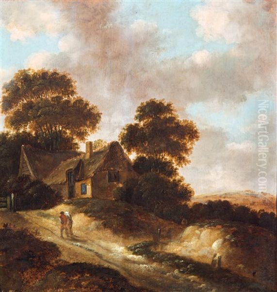 Landschap Met Boerderij Oil Painting by Nicolaes Molenaer