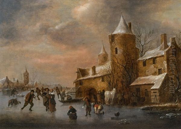 Winterlandschaft Oil Painting by Nicolaes Molenaer