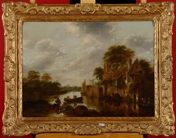 Bord De Riviere Anime Oil Painting by Nicolaes Molenaer