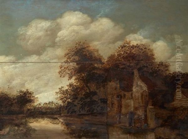 Bord De Riviere Oil Painting by Nicolaes Molenaer