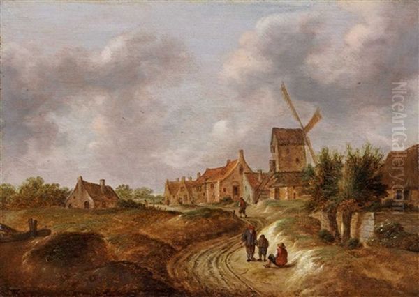 Dorflandschaft Mit Muhle Oil Painting by Nicolaes Molenaer