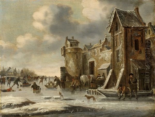 Winterlandschaft Oil Painting by Nicolaes Molenaer