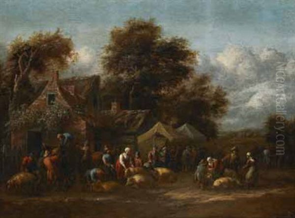 Festa In Un Villaggio Oil Painting by Nicolaes Molenaer