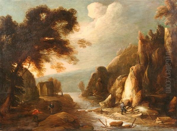 Fisherman By A Dyke Oil Painting by Nicolaes Molenaer