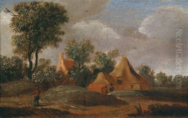 Bewaldete Dorflandschaft Oil Painting by Nicolaes Molenaer