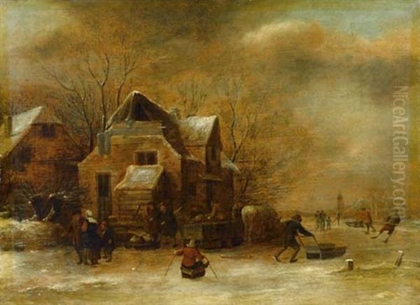 Eisvergnugen Oil Painting by Nicolaes Molenaer