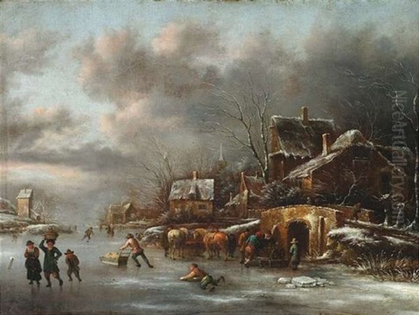 Winterlandschaft Oil Painting by Nicolaes Molenaer