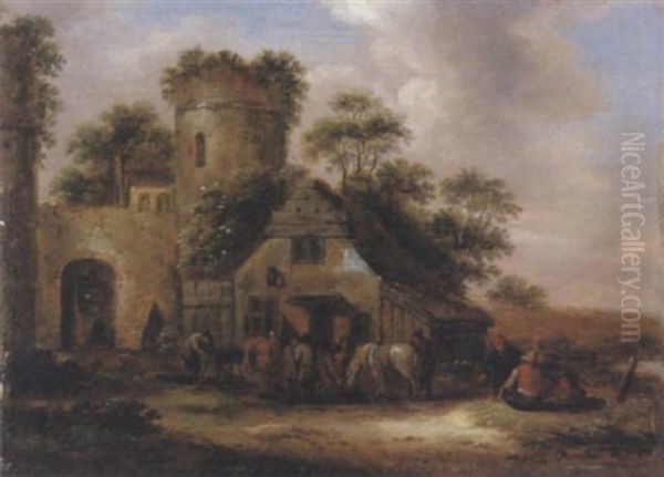 La Sosta Oil Painting by Nicolaes Molenaer