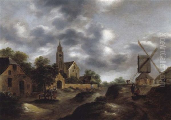 Sonntag Im Dorf Oil Painting by Nicolaes Molenaer