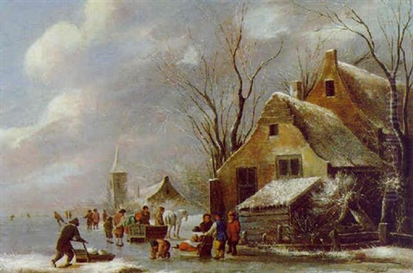 Eisvergnugen Oil Painting by Nicolaes Molenaer