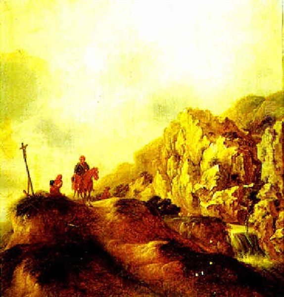 Reiter Auf Einer Pashohe Im Gebirge Oil Painting by Nicolaes Molenaer