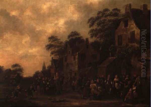 Fete Villageoise Oil Painting by Nicolaes Molenaer