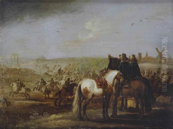 The Battle Of Lekkerbeetje At Vught Oil Painting by Pieter De Molijn