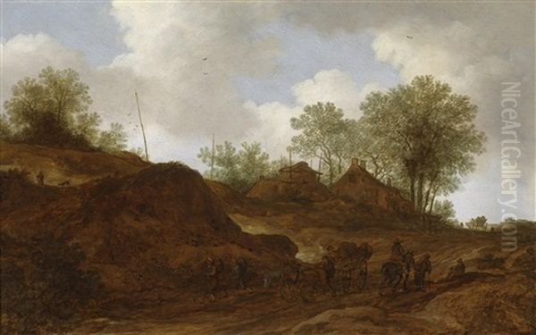 Reisende Auf Einem Dunenweg Oil Painting by Pieter De Molijn