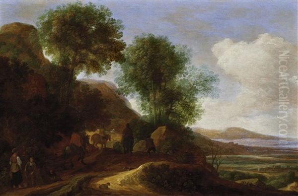 Weite Landschaft Mit Reisenden Oil Painting by Pieter De Molijn