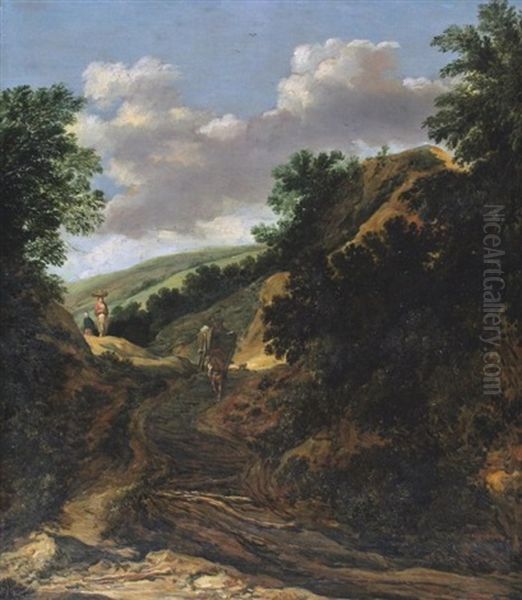 Dunenweg Mit Fuhrwerk Oil Painting by Pieter De Molijn