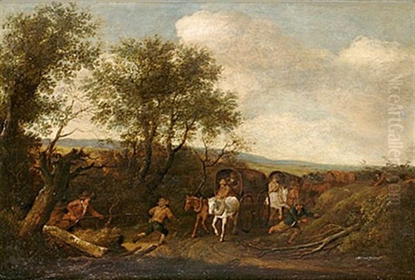 Landskap Med Overfall Pa Vagfarare Oil Painting by Pieter De Molijn